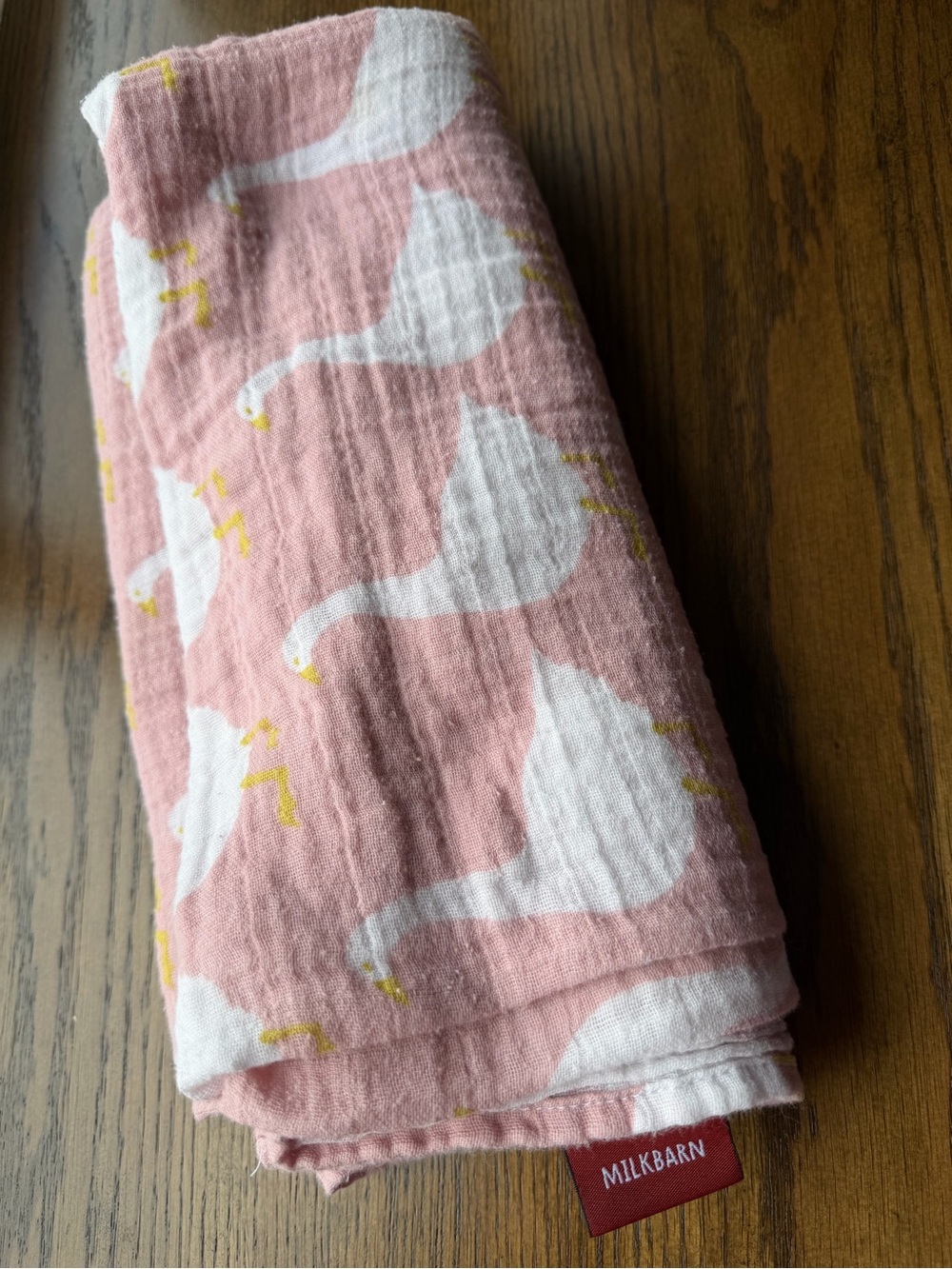 MILKBARN Pink Goose Muslin Swaddle